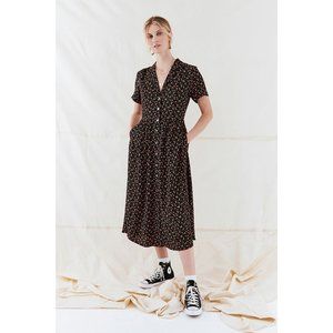 Mila / Ditsy Floral Pattern Midi Shirt Dress